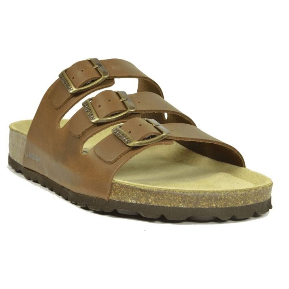Sanosan Mens Lisbon Leather Sandals / Brown